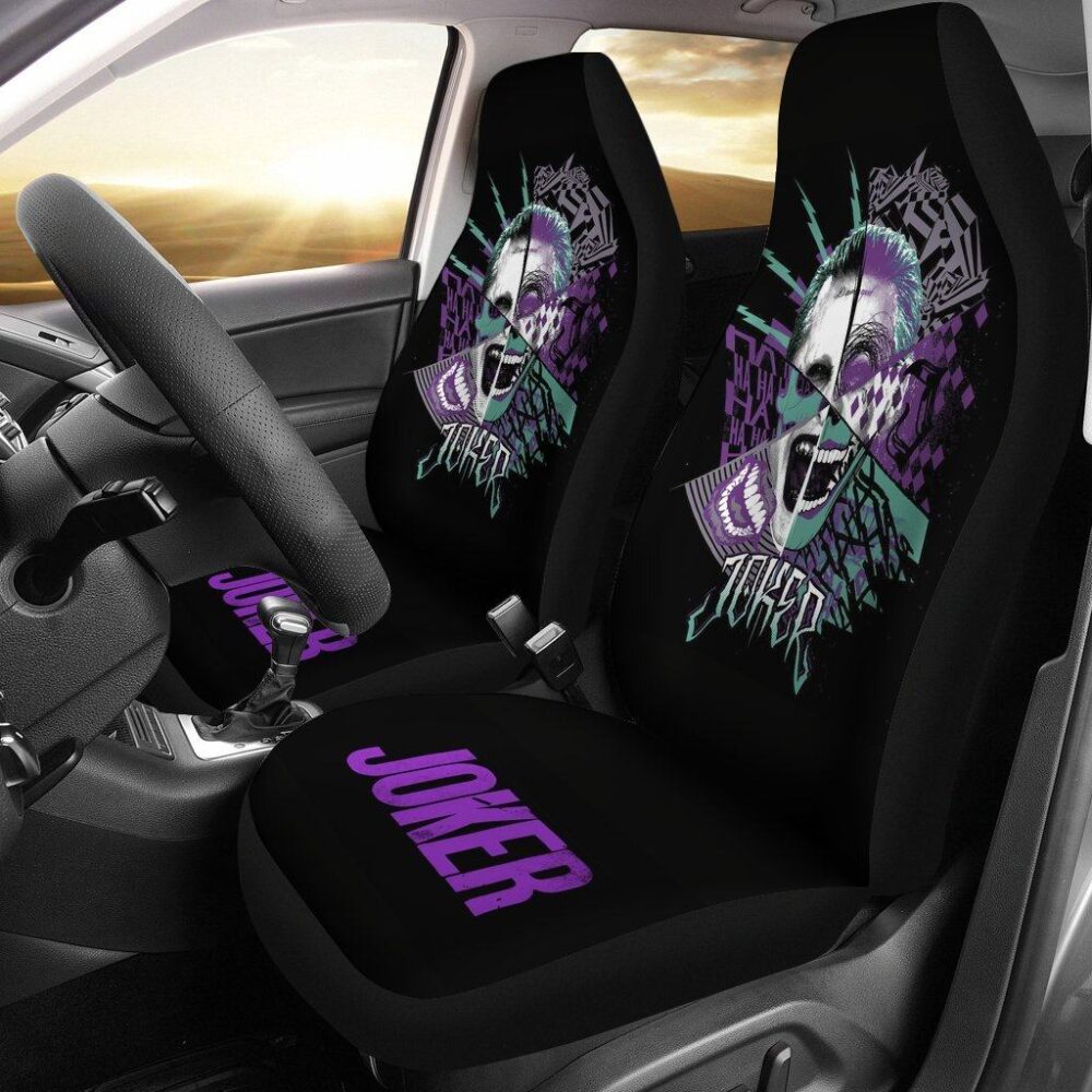 Joker Skull Car Seat Covers Suicide Squad Movie Fan Gift
