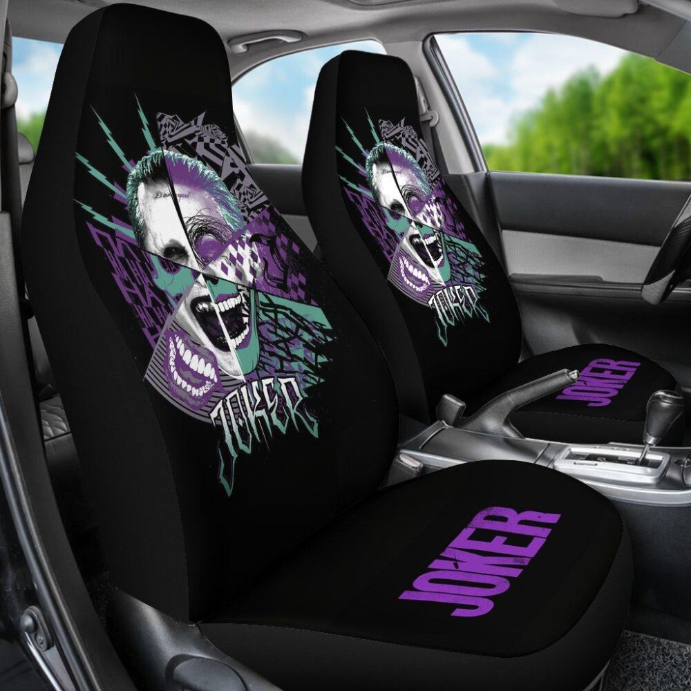 Joker Skull Car Seat Covers Suicide Squad Movie Fan Gift
