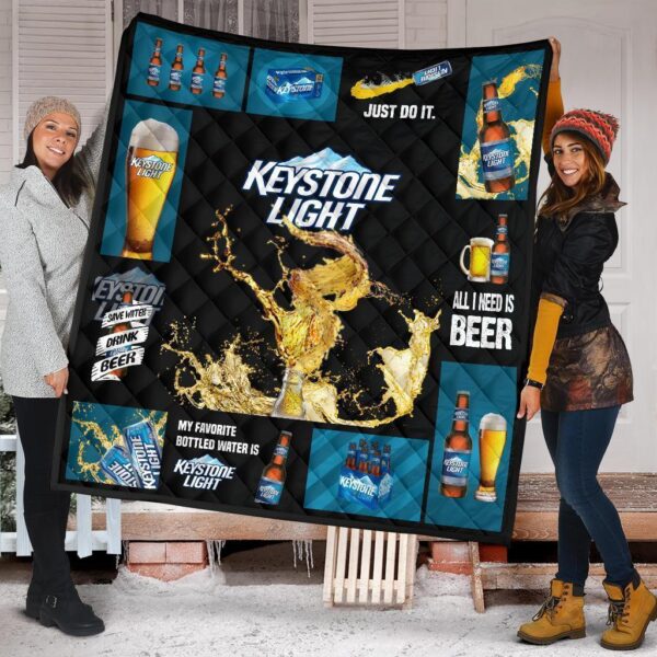Keystone Light Quilt Blanket All I Need Is Beer Gift Idea