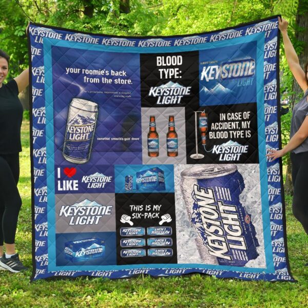Keystone Light Quilt Blanket Funny Gift For Beer Lover