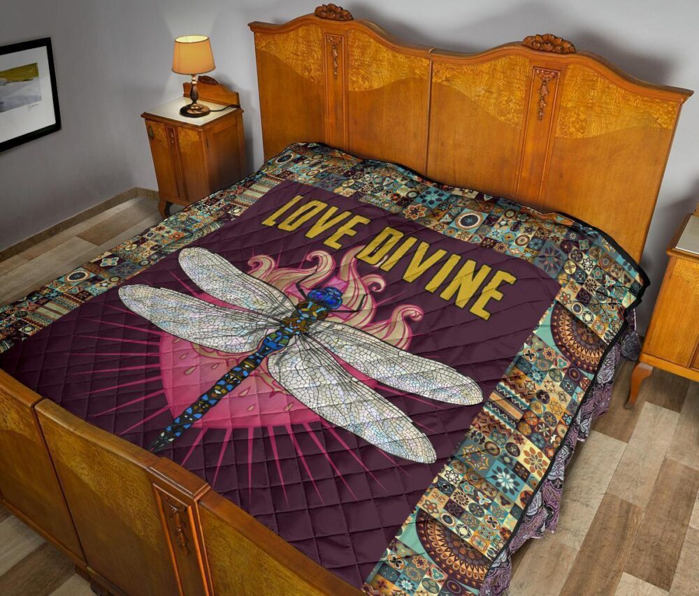 Love Divine Dragonfly Quilt Blanket Beautiful Gift Idea