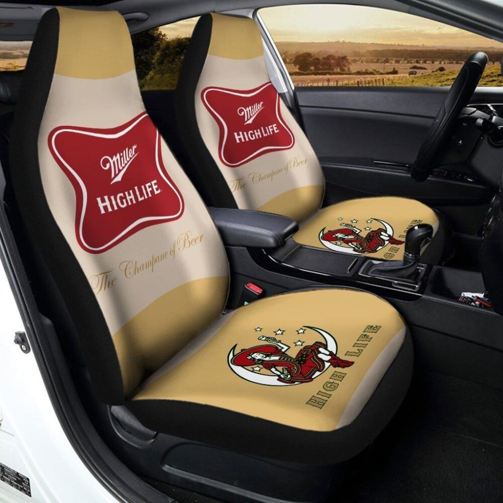 Love Miller High Life Beer Car Seat Covers | Custom Car Seat Covers