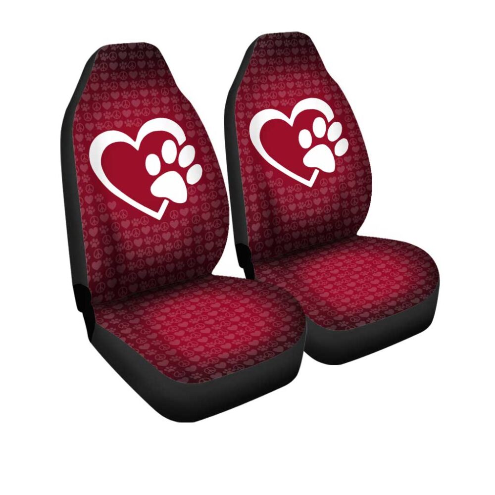 Love Peace Dog Paw Car Seat Covers