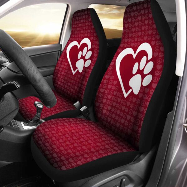 Love Peace Dog Paw Car Seat Covers