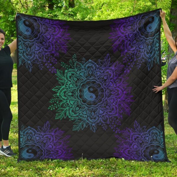 Mandala Yin and Yang Quilt Blanket For Yoga Lover