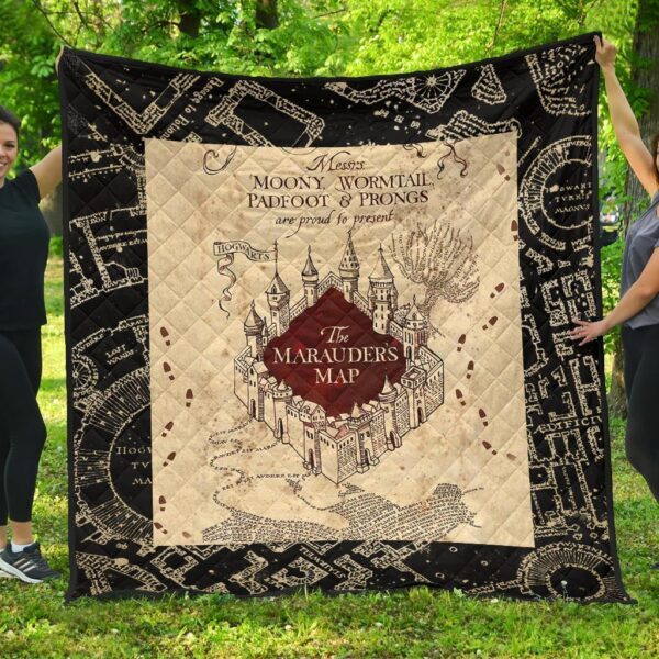 Marauders Map Quilt Blanket For Harry Potter Fan Gift