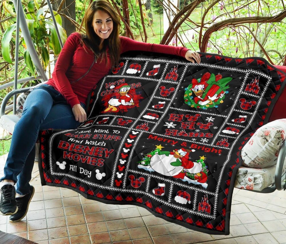 Merry Christmas Daisy Duck Quilt Blanket Xmas Gift DN Fan