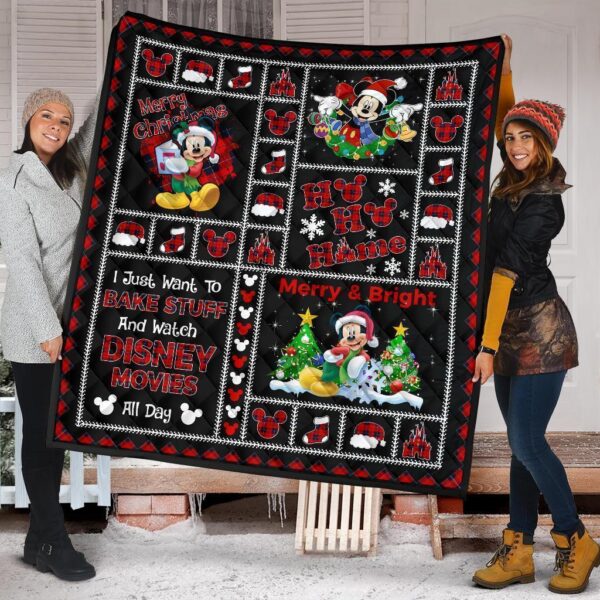 Merry Christmas Mickey Quilt Blanket Xmas Gift DN Fan