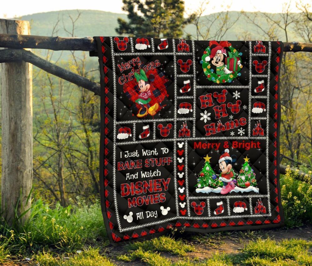 Merry Christmas Minnie Quilt Blanket Xmas Gift DN Fan
