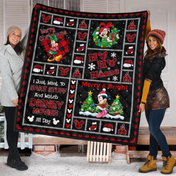 Merry Christmas Minnie Quilt Blanket Xmas Gift DN Fan