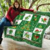 merry xmas turtle quilt blanket funny xmas gift turtle lover gdfhr