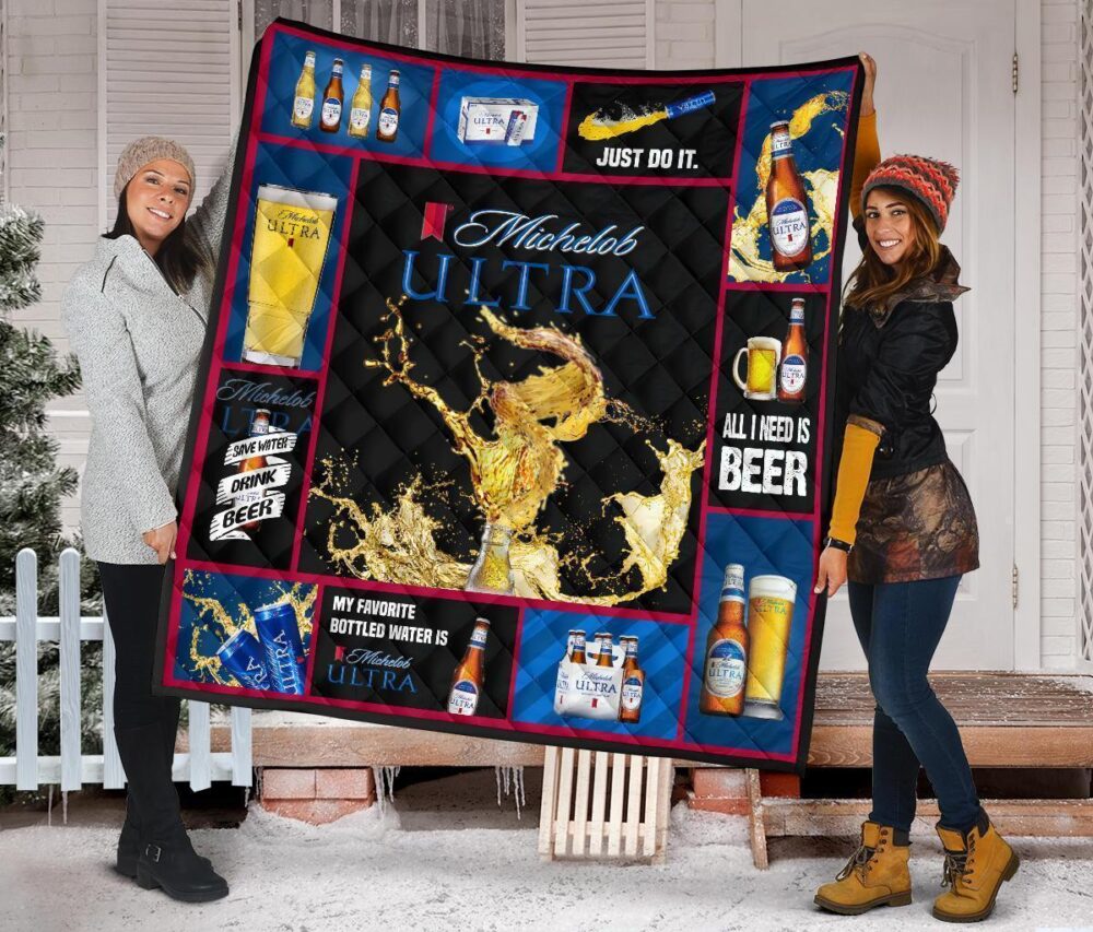 Michelob Ultra Quilt Blanket All I Need Is Beer Fan Gift