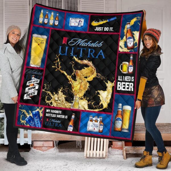 Michelob Ultra Quilt Blanket All I Need Is Beer Fan Gift
