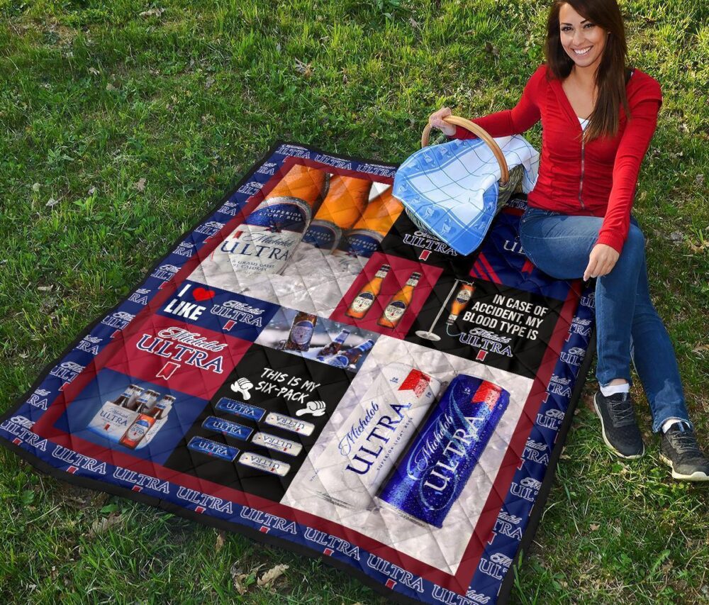Michelob Ultra Quilt Blanket Funny Gift Idea For Beer Lover