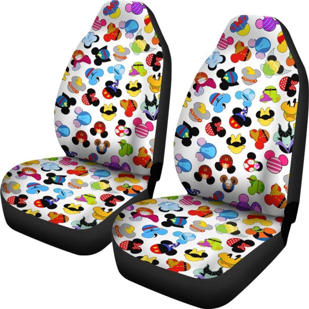 Mickey Head Car Seat Covers Cartoon Fan Gift MKCSC09