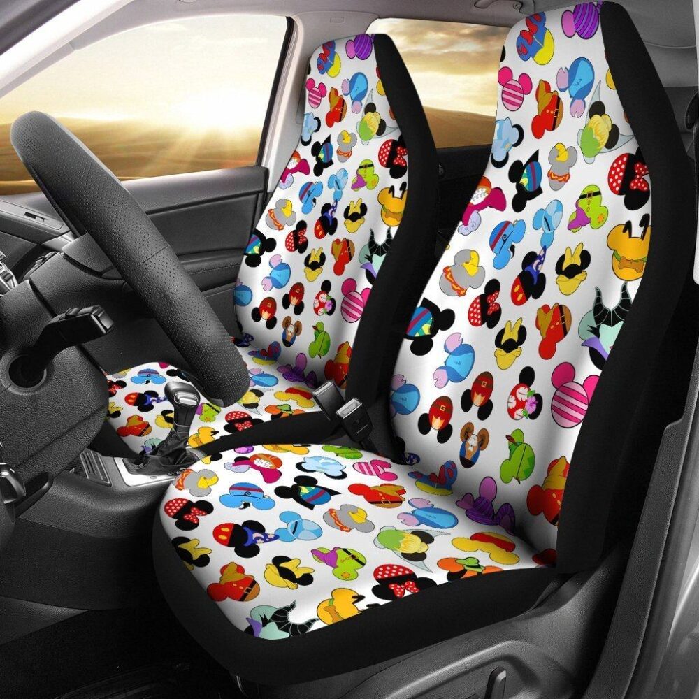 Mickey Head Car Seat Covers Cartoon Fan Gift MKCSC09