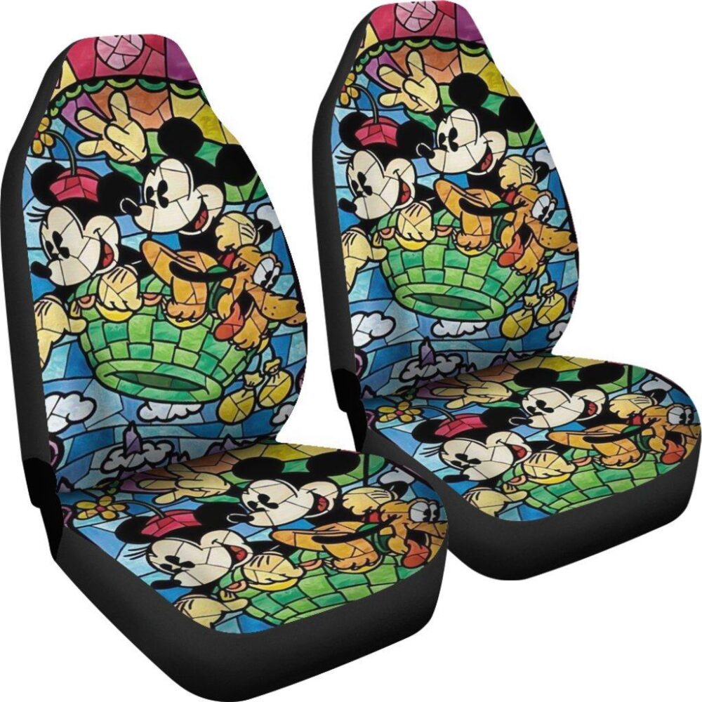 Mickey & Minnie Mosaic Art Car Seat Covers Cartoon MKCSC27