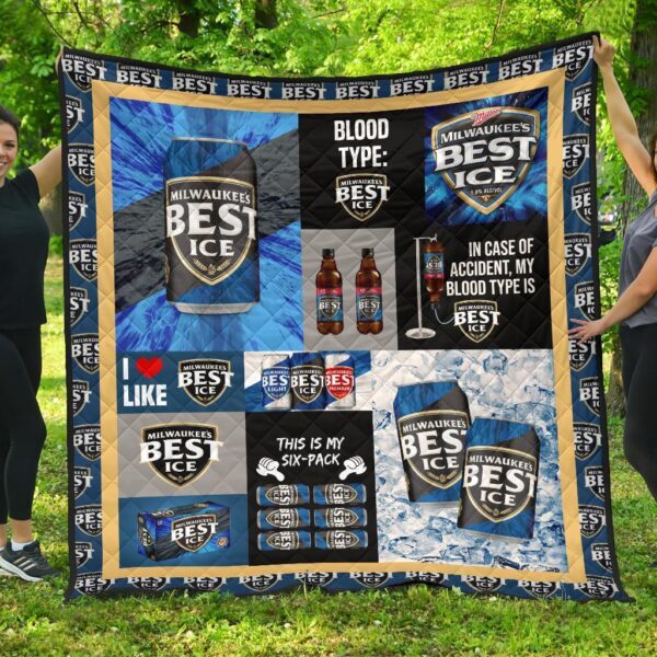 Milwaukee’s Best Ice Quilt Blanket Funny Gift For Beer Lover