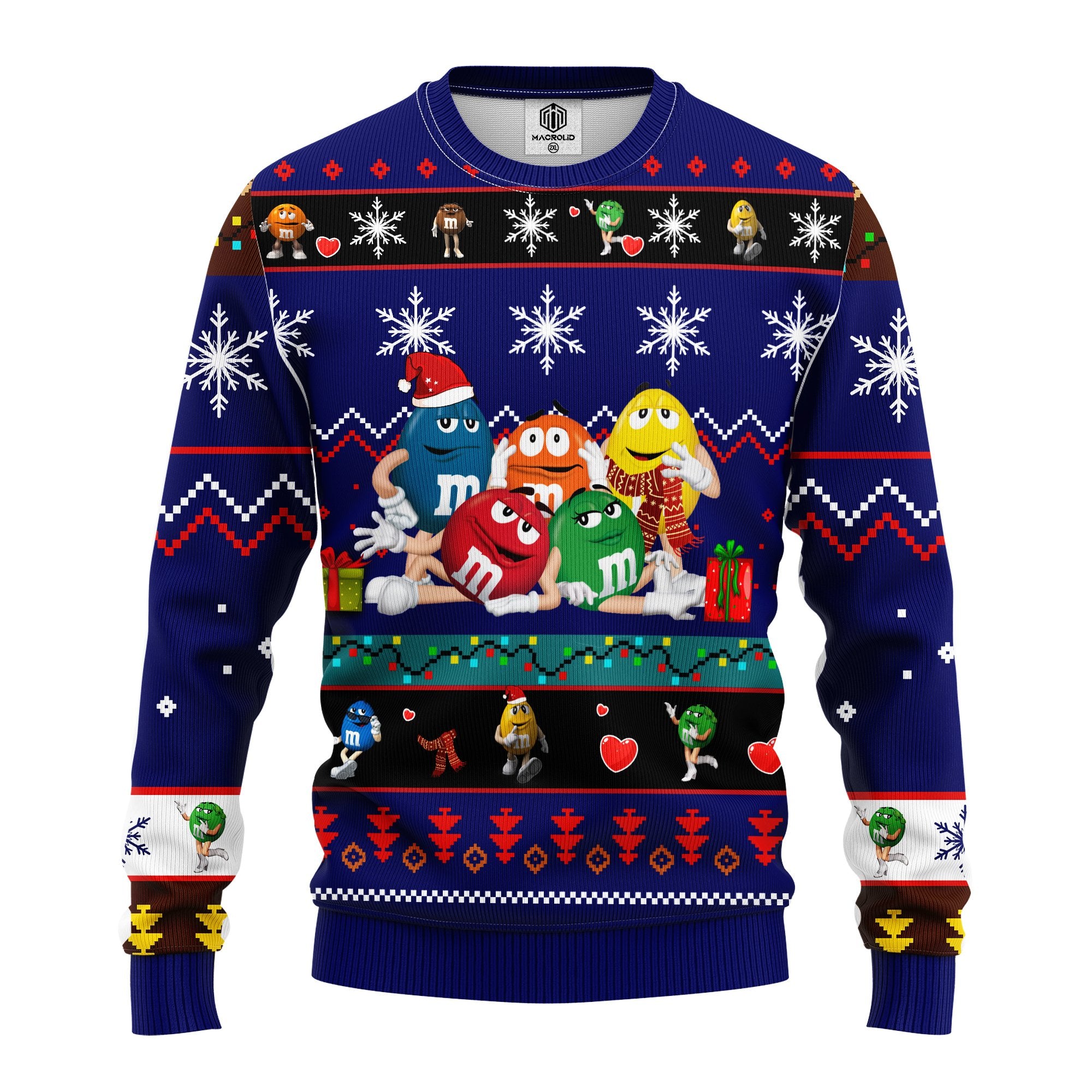 M&M Chocolate Blue Ugly Christmas Sweater