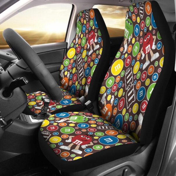 M&M Pattern Chocolate Car Seat Covers MMCSC07
