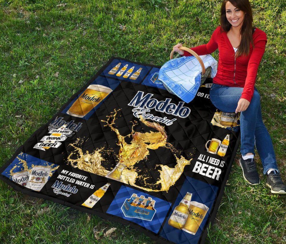 Modelo Especial Quilt Blanket All I Need Is Beer Gift Idea