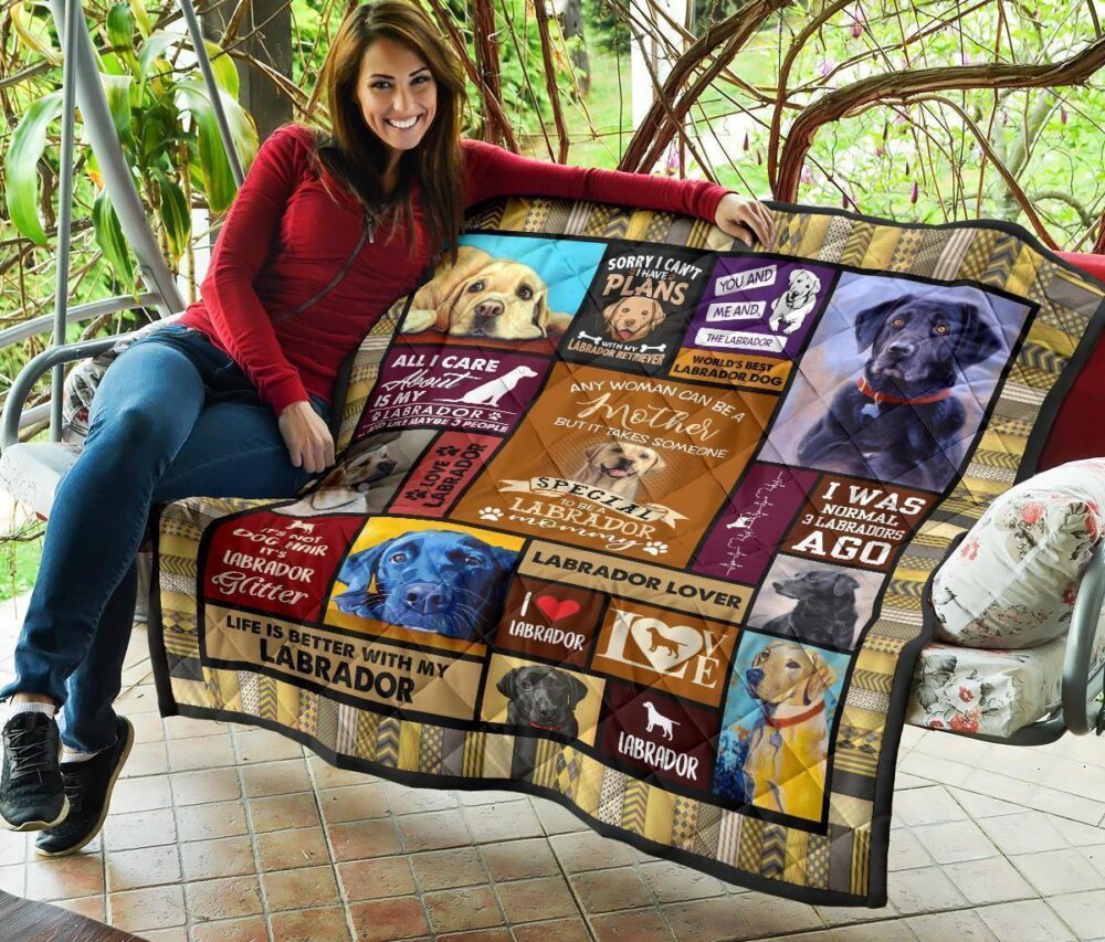 Mommy Labrador Quilt Blanket