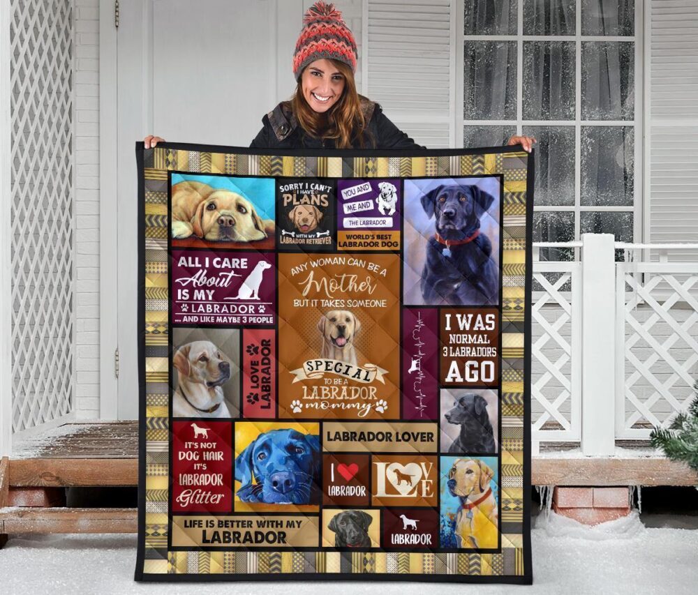Mommy Labrador Quilt Blanket