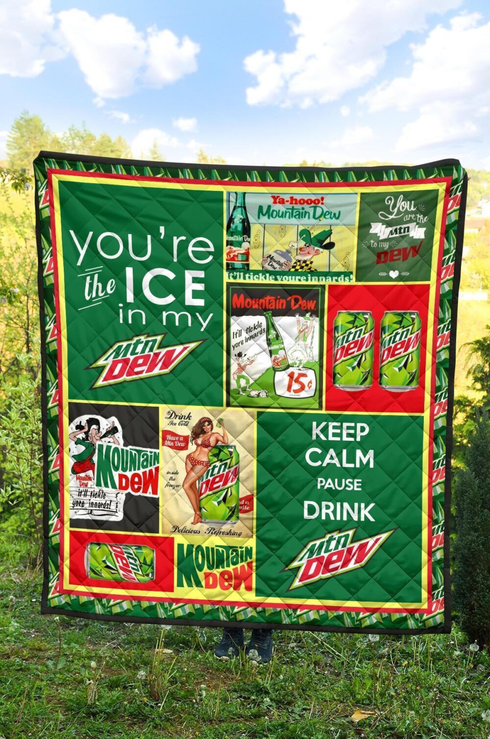 Mountain Dew Quilt Blanket For Soft Drink Lover