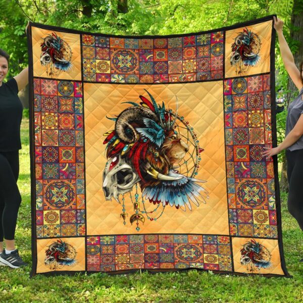Native Lion Quilt Blanket Amazing Gift Idea