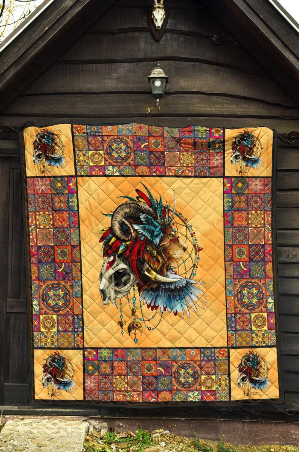 Native Lion Quilt Blanket Amazing Gift Idea