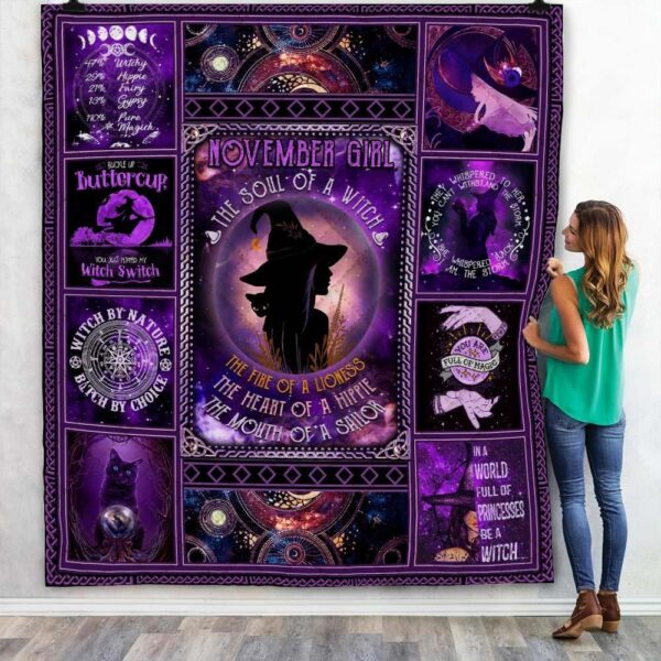 November Girl The Soul Of A Witch Quilt Blanket