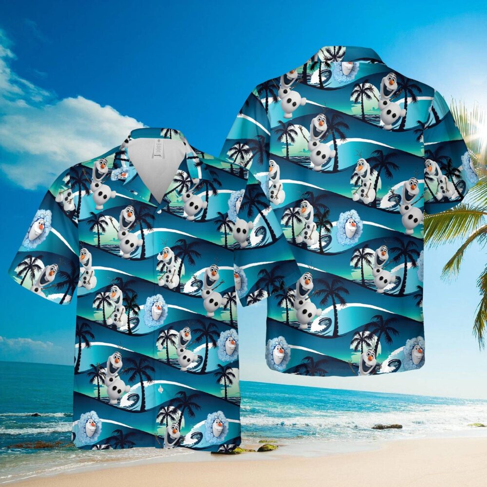 Olaf Frozen Custom Hawaii Shirt | Summer  Disney Button Up Shirts