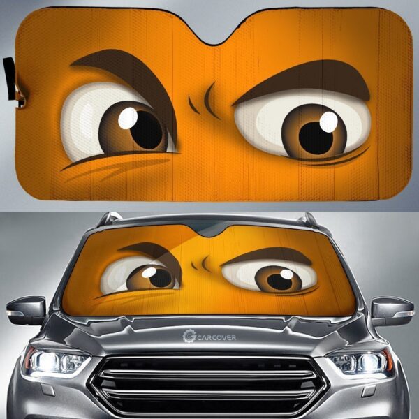 Orange Challenging Cartoon Eyes Car Sunshade Custom Funny Car Accessories Gifts Idea