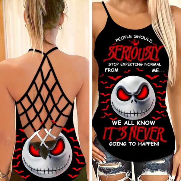 People Should Seriously Jack Skellington Criss Cross Tank Top NBCCT10