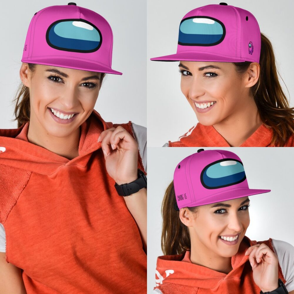 Pink Crewmate Snapback Hat Among Us Gift Idea