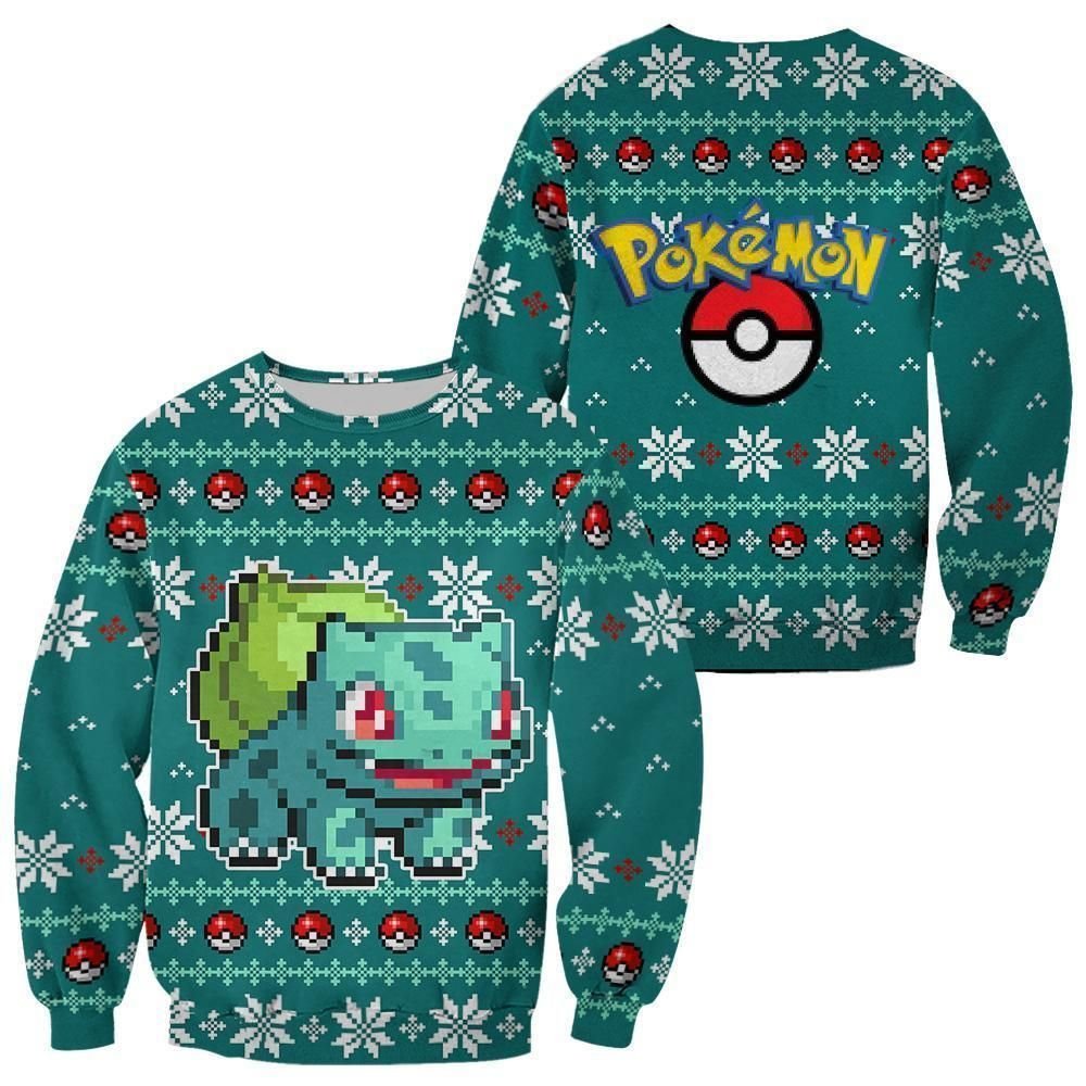 Pokemon Bulbasaur Ugly Christmas Sweater Custom Sweatshirt Apparel