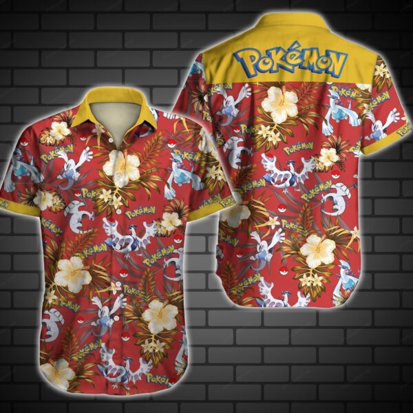 Pokemon Lugia Custom Button Up Hawaiian Shirt
