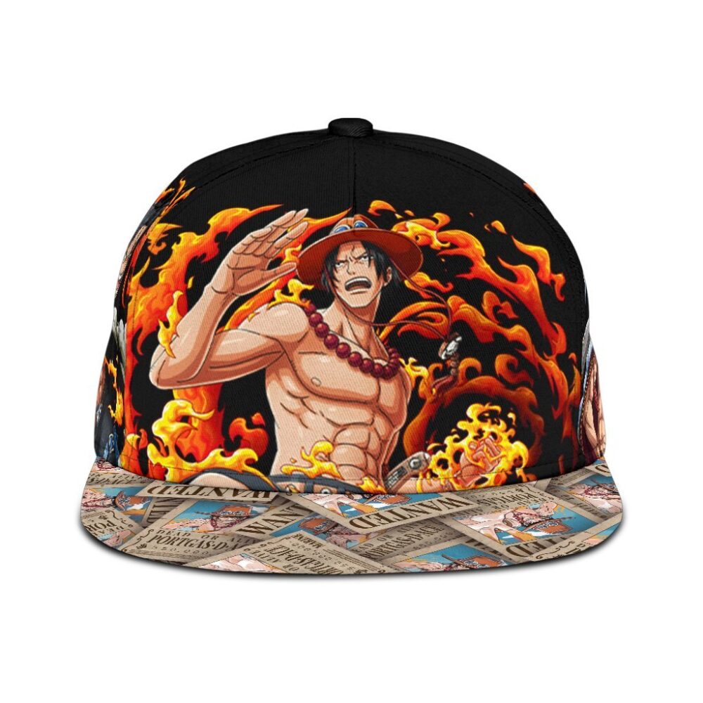 Portgas D. Ace Snapback Hat One Piece Anime Fan Gift