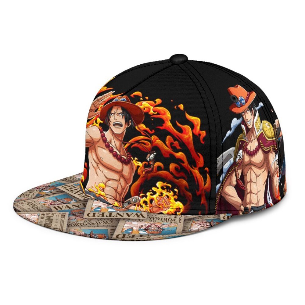 Portgas D. Ace Snapback Hat One Piece Anime Fan Gift