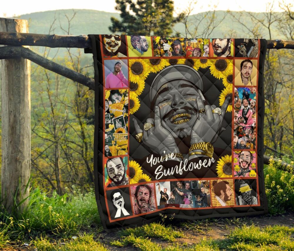 Post Malone Quilt Blanket You Are Sunflower Fan Gift Idea
