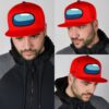 red crewmate snapback hat among us gift idea qgyzc