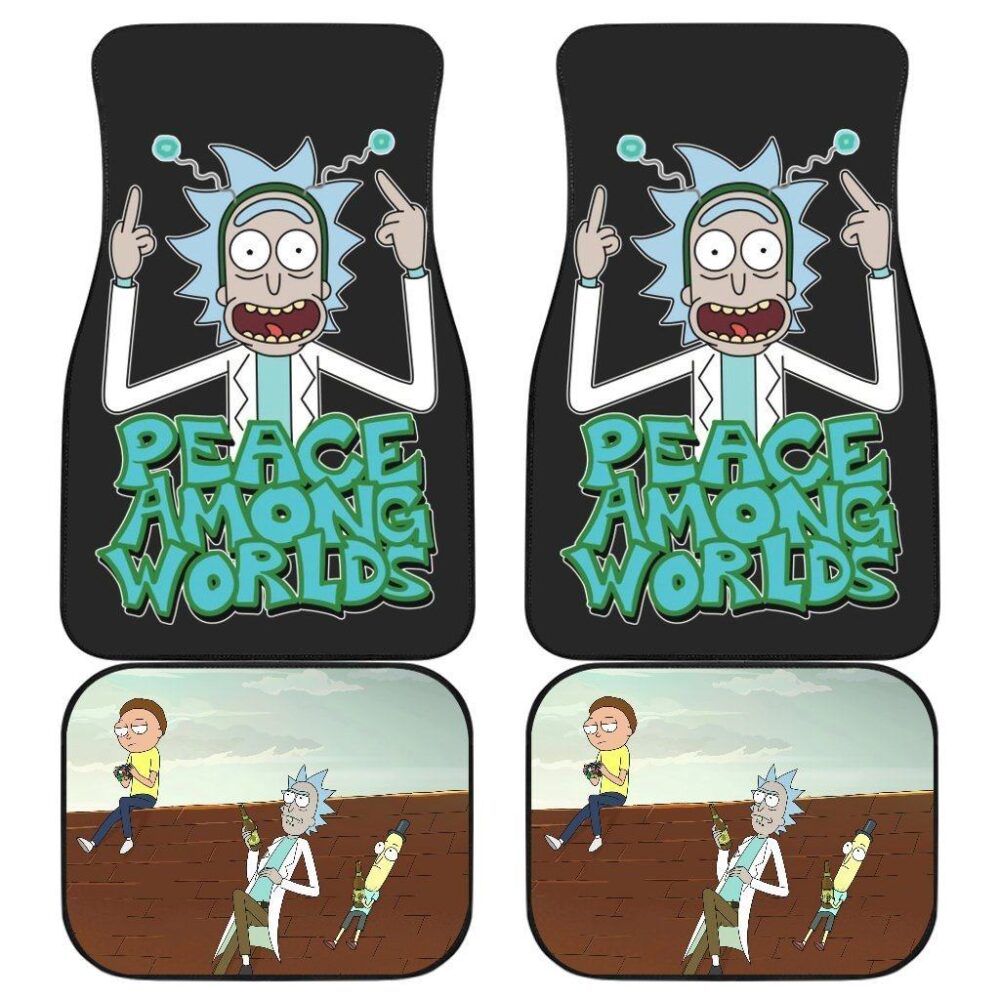 Rick and Morty and Mr Poopybutthole Peace Among Worlds Cartoon Car Floor Mats CFMRM036