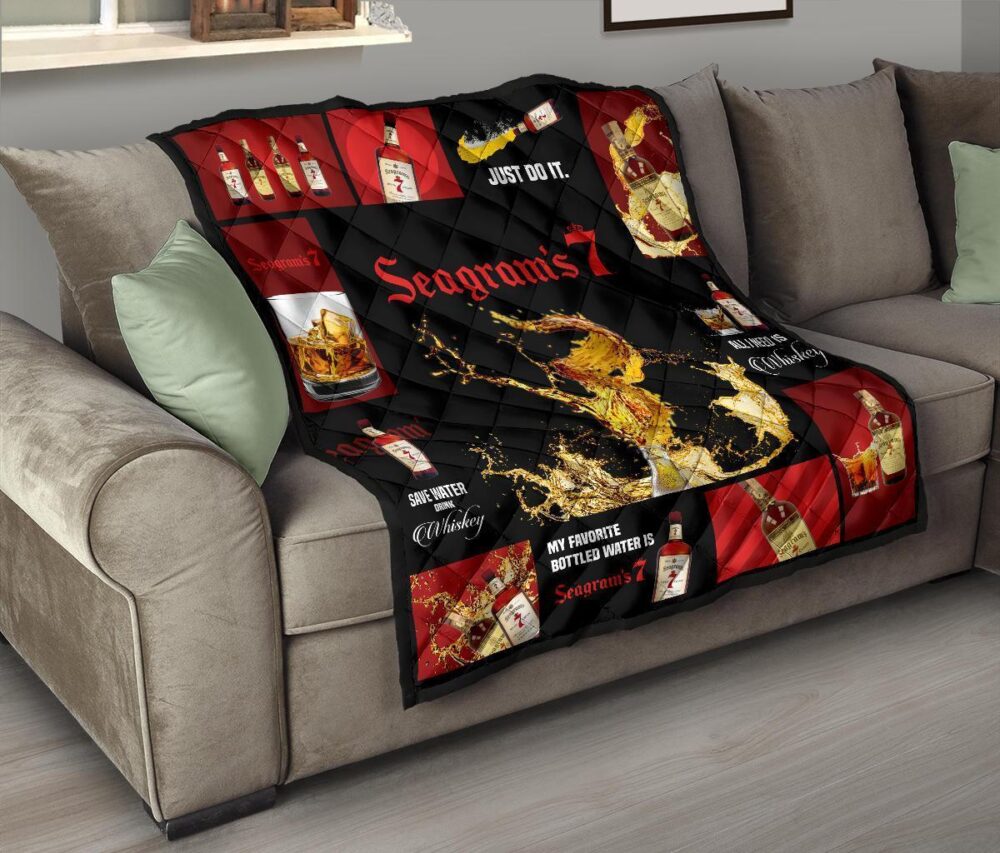 Seagram’s 7 Quilt Blanket All I Need Is Whiskey Gift Idea