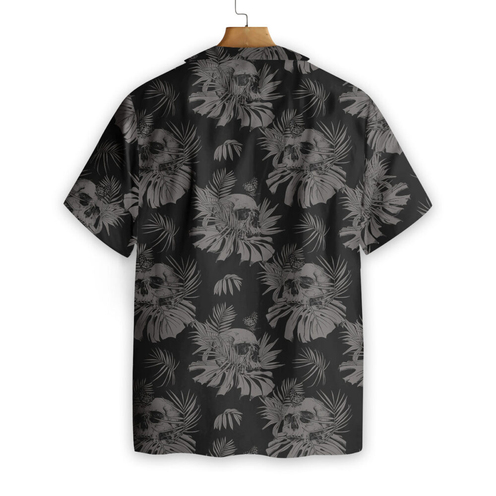 Seamless Gothic Skull With Butterfly Goth Custom Hawaii Shirt | Hawaiian Shirt For Women Men