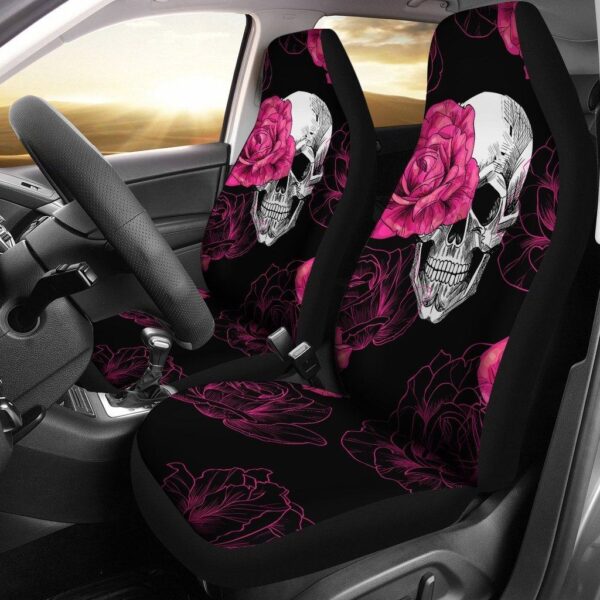 Skull Car Seat Covers | Pink Flower Skull Car Seat Covers Amazing Gift Ideas