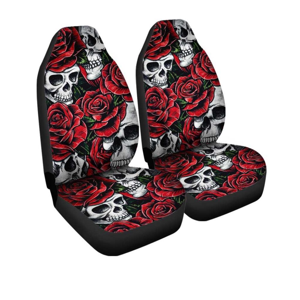 Skull Car Seat Covers | Rose And Skull Custom Car Seat Covers