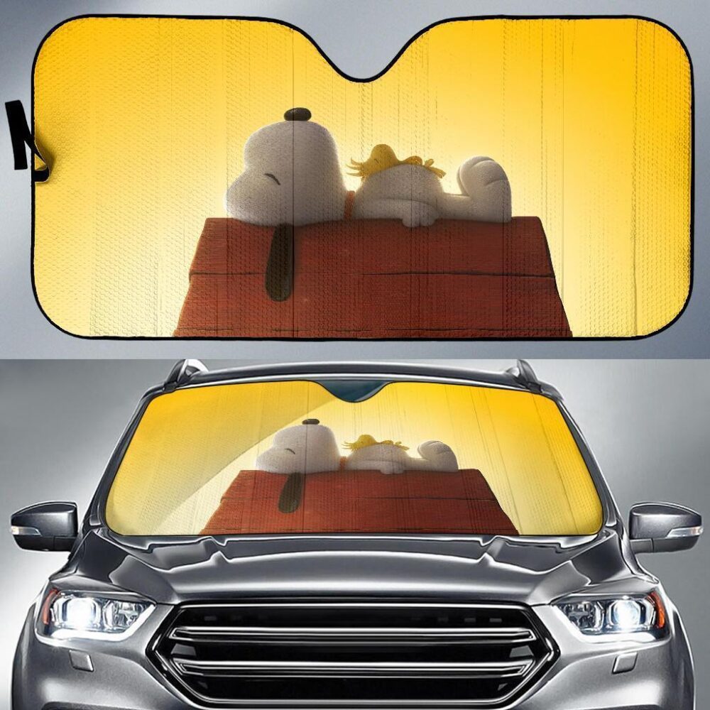 Snoopy Auto Sun Shade | Funny Snoopy Car Sun Shades