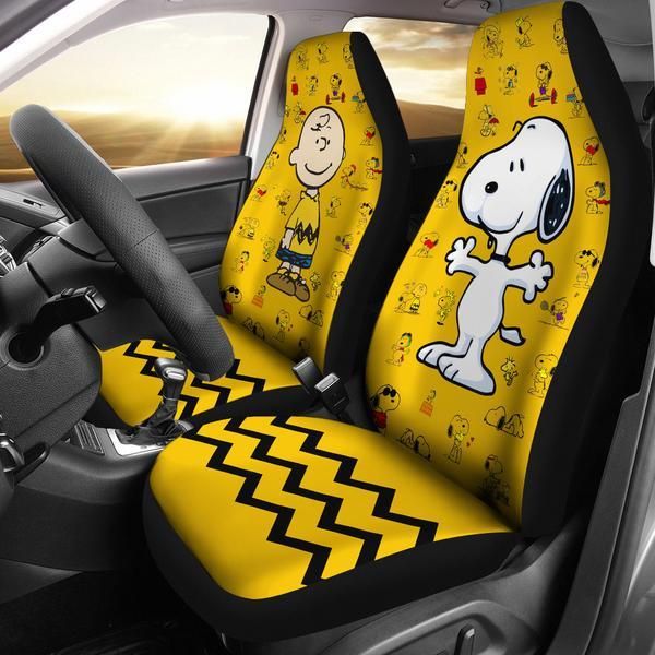 Snoopy Car Seat Covers | Charlie & Snoopy Yellow Theme Car Seat Cover