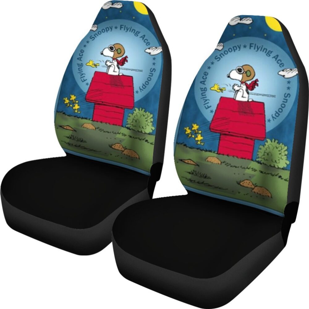 Snoopy Car Seat Covers | Snoopy the Flying Ace Cartoon Car Seat Covers