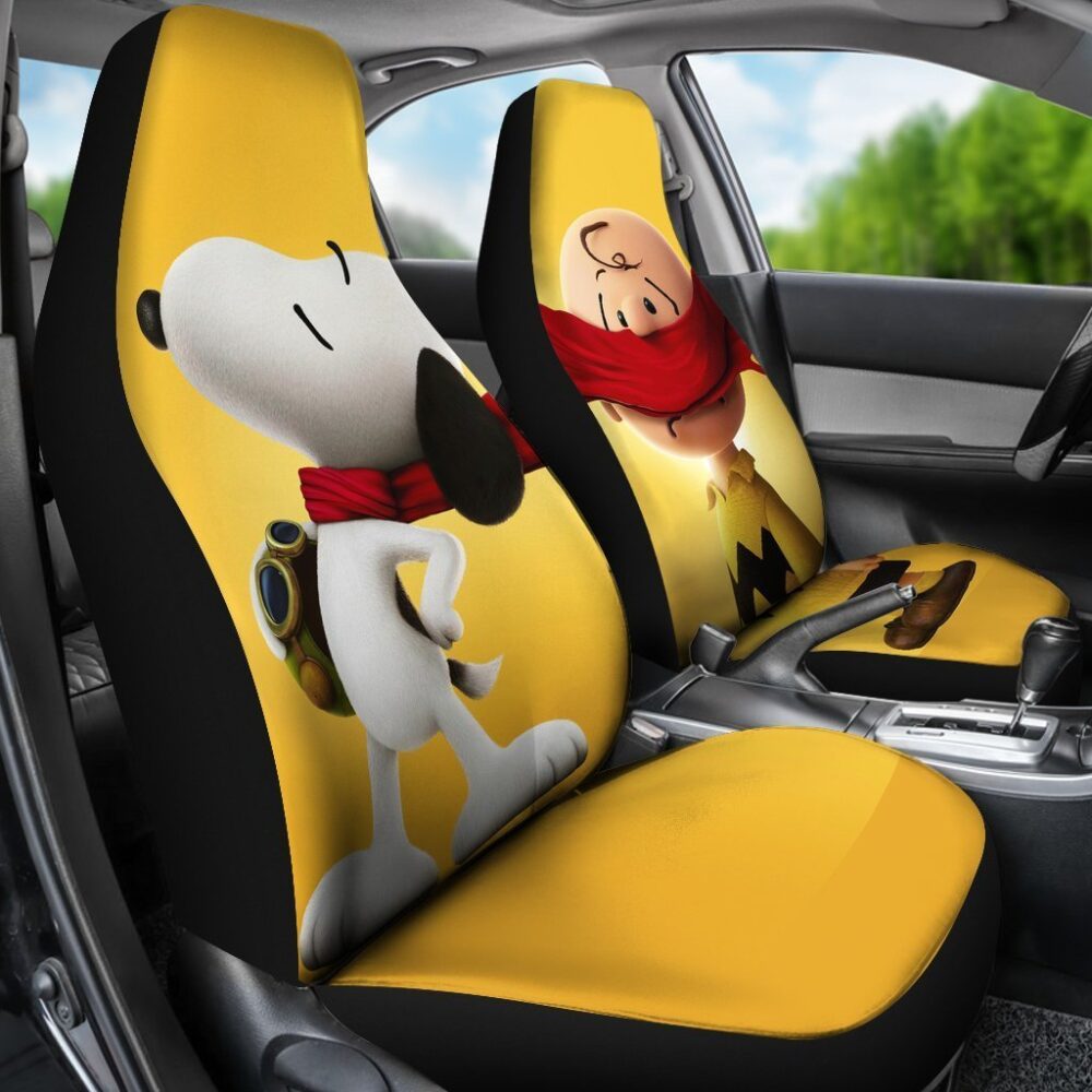 Snoopy Car Seat Covers | The Peanuts Cartoon Car Seat Covers Fan Gift